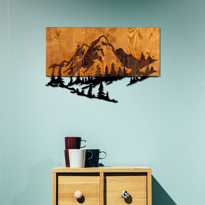 Wallity Dag 2 - Accesorio de Pared de Madera y Metal Nogal y Negro Wallity Dag 2 - Accesorio de Pared de Madera y Metal Nogal y Negro
